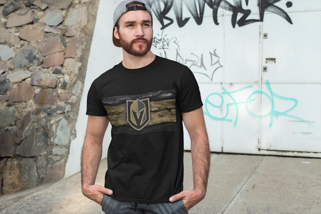 Gold Knight Helmet Logo T-Shirt | Sports Team Crest, Black and Gold