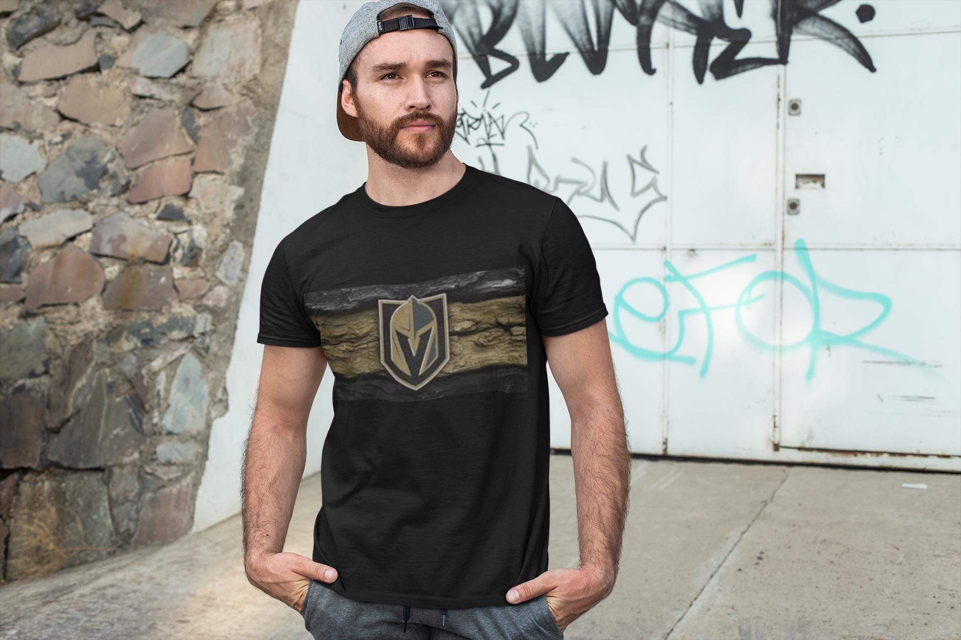 Gold Knight Helmet Logo T-Shirt | Sports Team Crest, Black and Gold