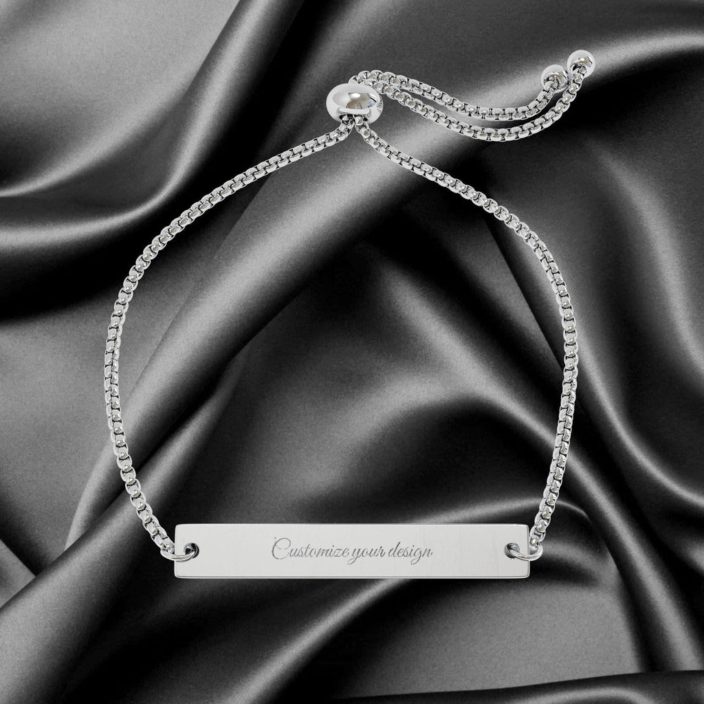 Adjustable Flat Bar Bracelet (Engraving)