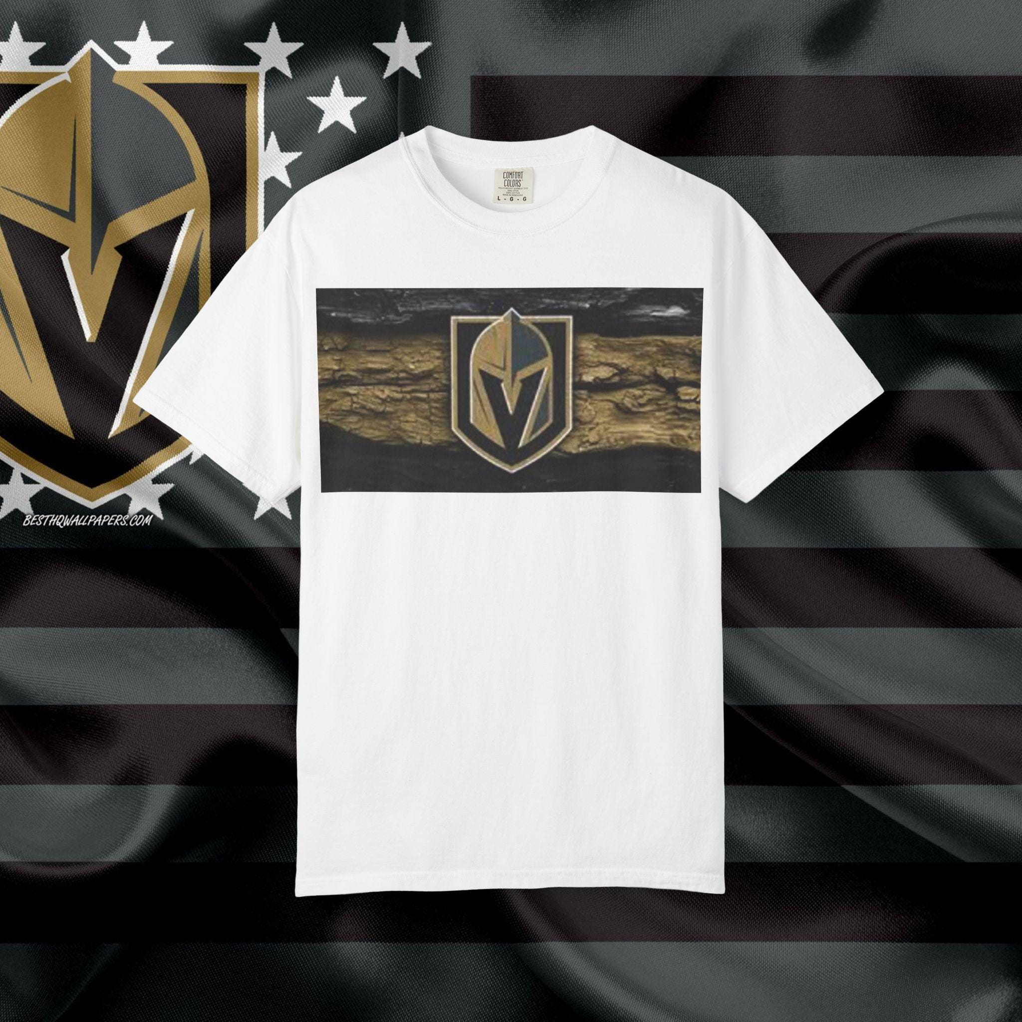 Gold Knight Helmet Logo T-Shirt | Sports Team Crest, Black and Gold