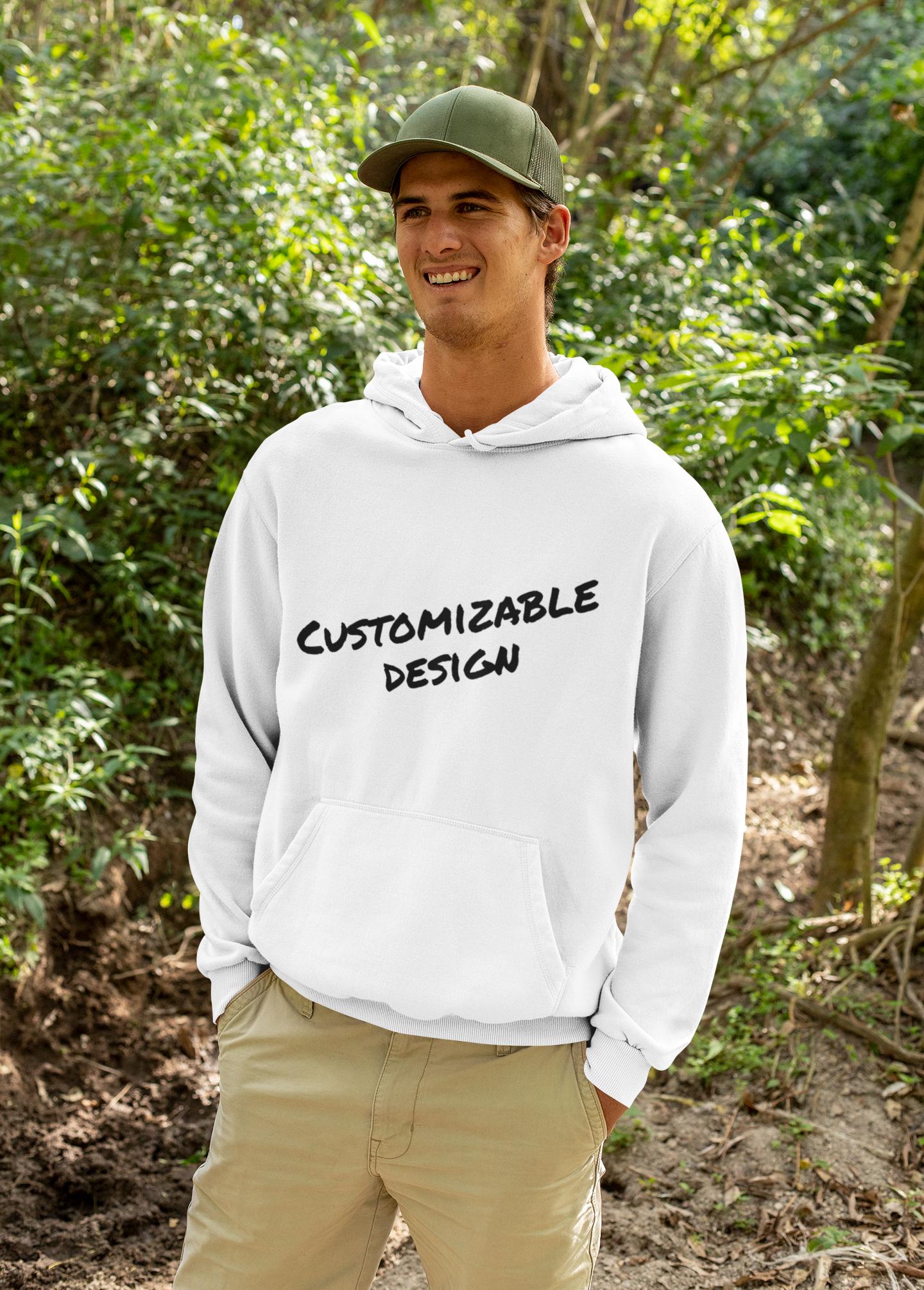 Customizable Text Hoodie | Personalized Print Your Way, Custom Design on Sleeves