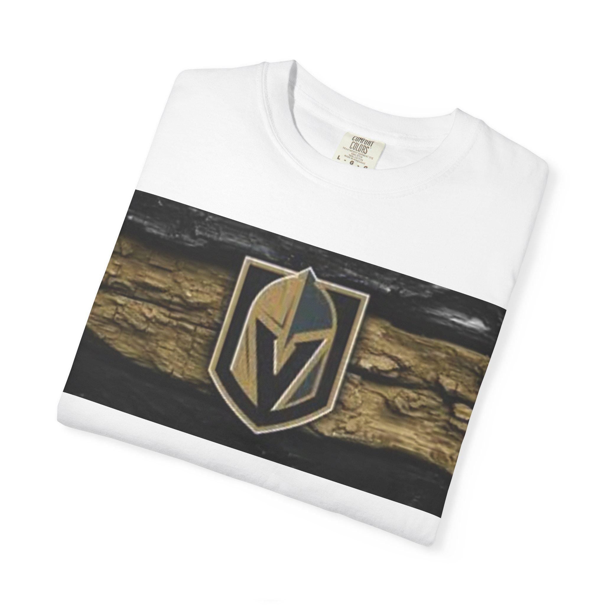 Gold Knight Helmet Logo T-Shirt | Sports Team Crest, Black and Gold