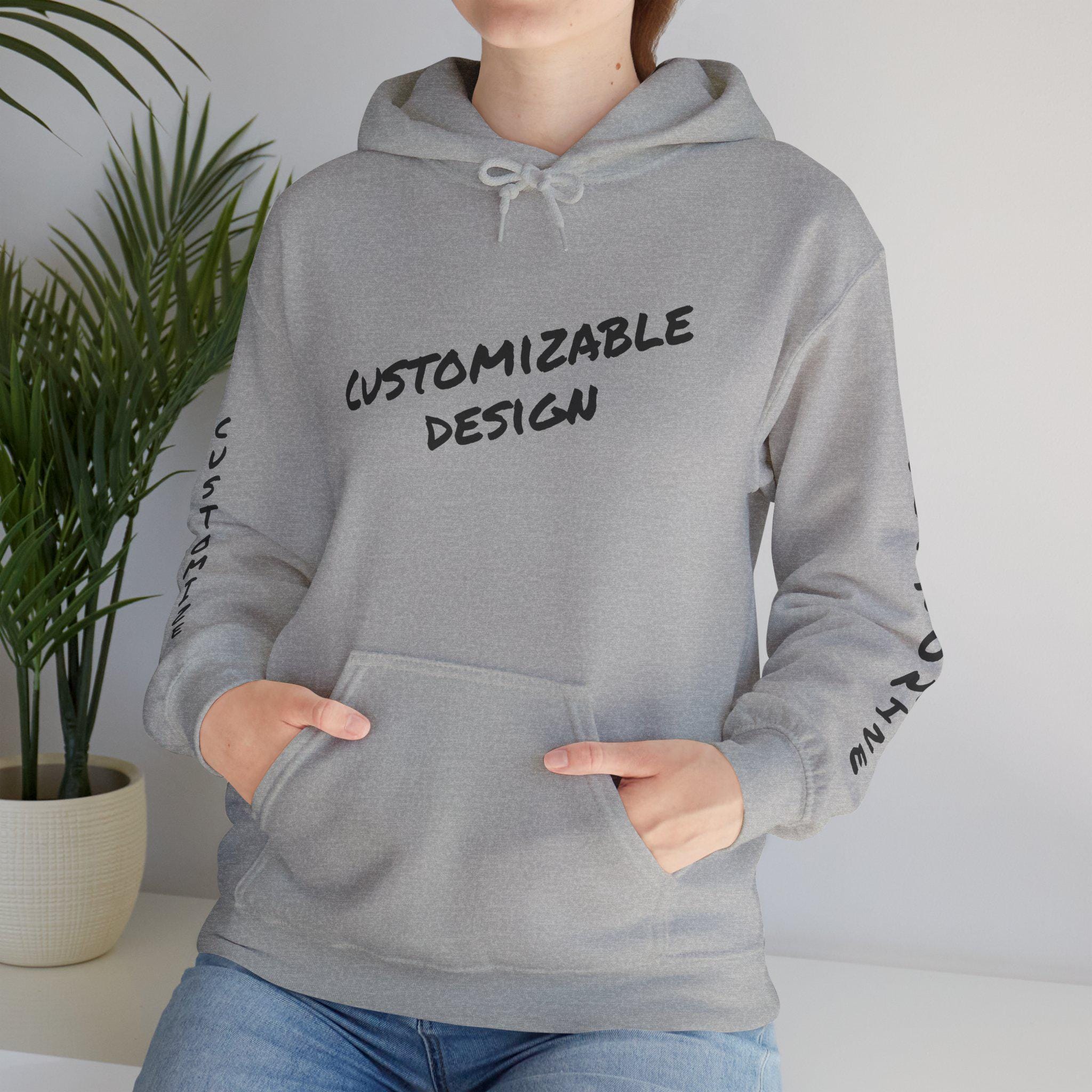 Customizable Text Hoodie | Personalized Print Your Way, Custom Design on Sleeves
