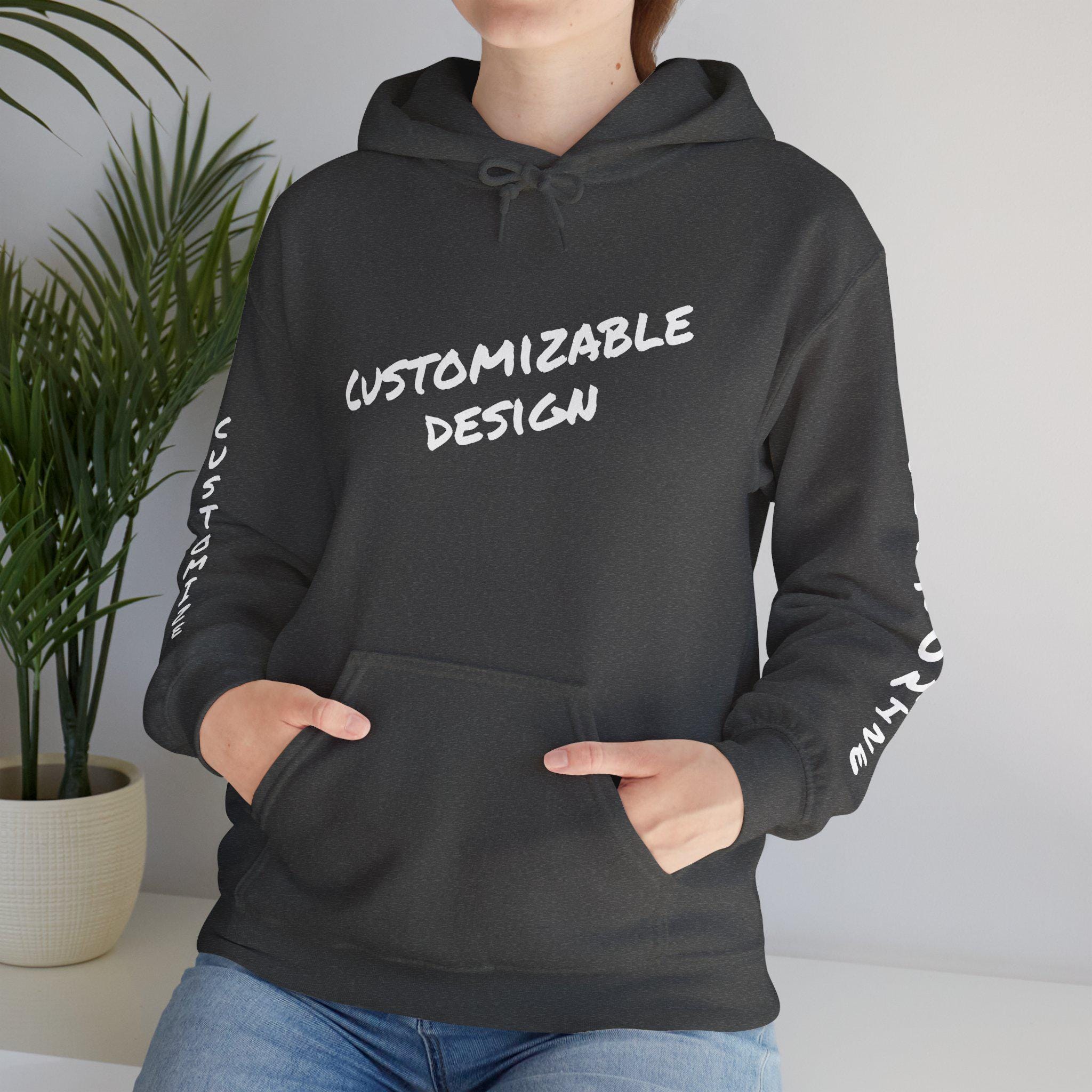 Customizable Text Hoodie | Personalized Print Your Way, Custom Design on Sleeves