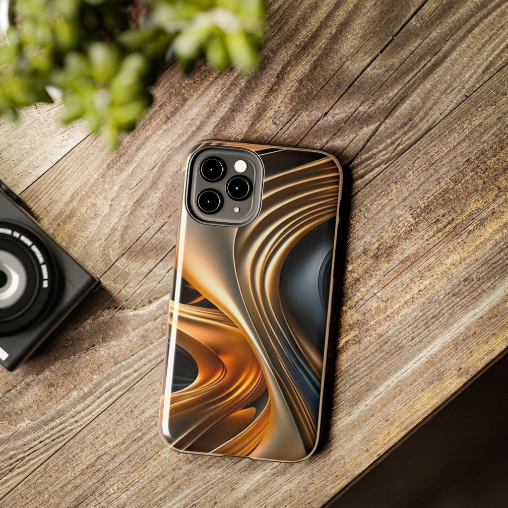 Gold Swirl Phone Case | Metallic Bronze Graphite Design